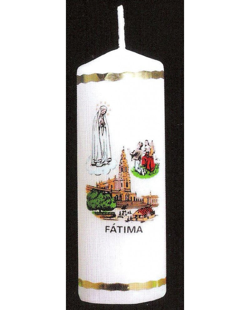CANDLE OF OUR LADY OF FATIMA - PACK 6 UNITS - Sacred Arte