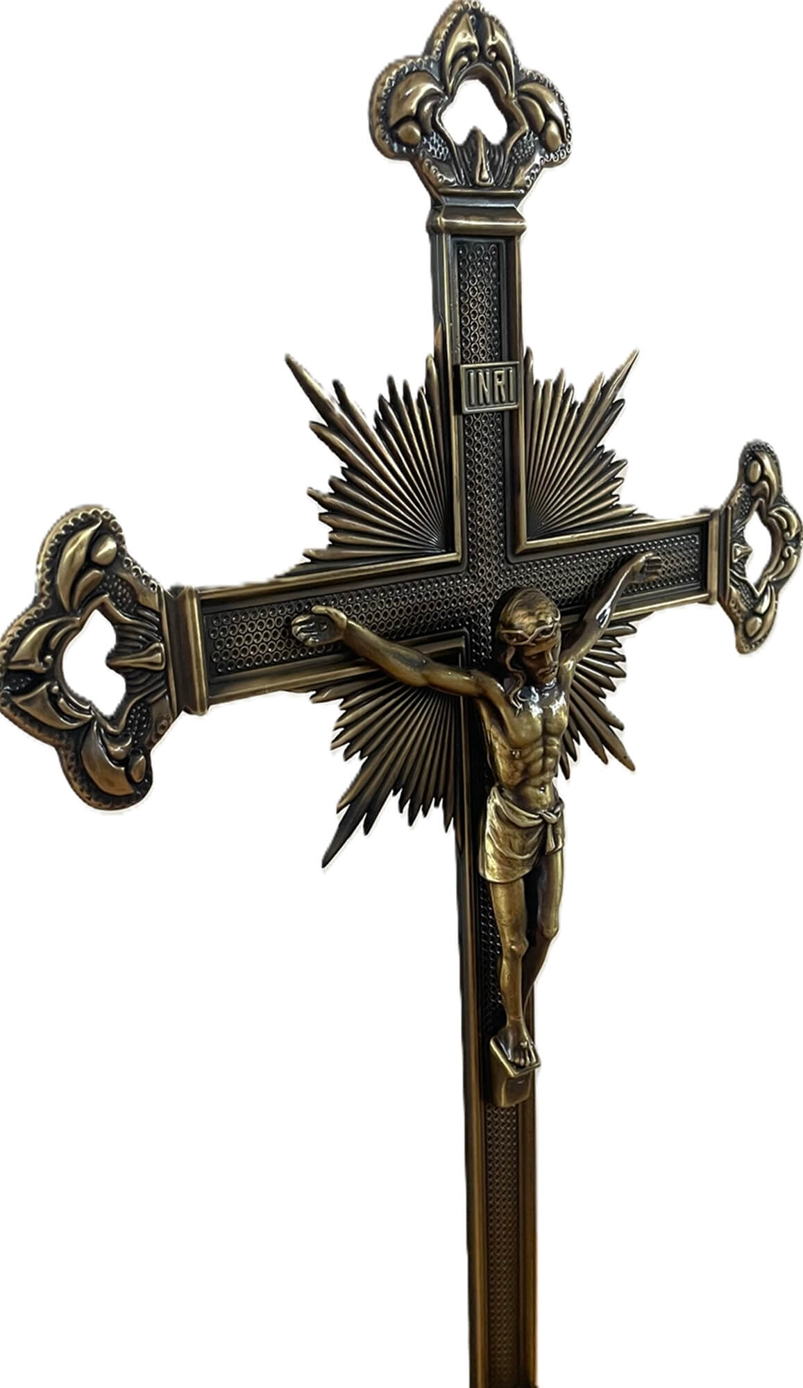 CRUCIFIX WITH BASE - CROSS IN BRASS