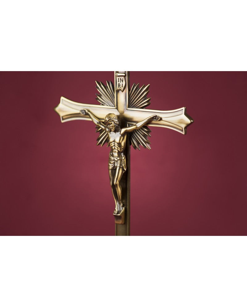 CRUCIFIX WITH BASE - CROSS IN BRASS