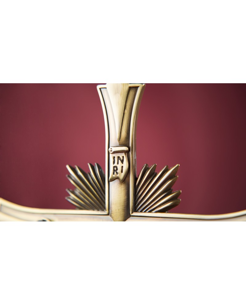 CRUCIFIX WITH BASE - CROSS IN BRASS - Sacred Arte