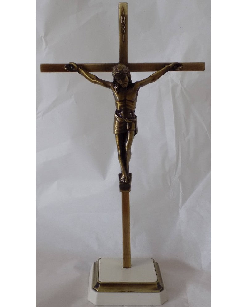 CRUCIFIX WITH BASE - METAL - Sacred Arte