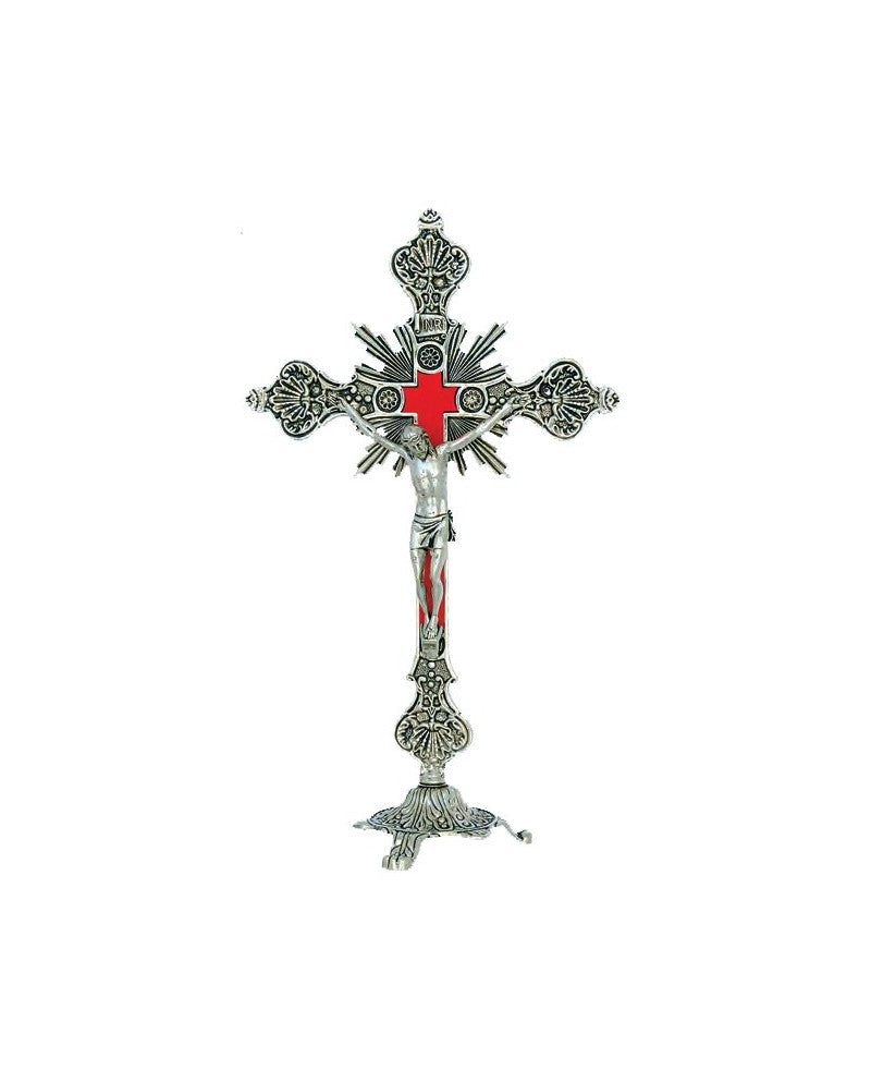CRUCIFIX WITH BASE - CROSS IN BRASS - Sacred Arte