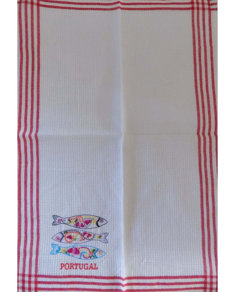 TRADITIONAL KITCHEN TOWELS - SARDINES PORTUGAL (PACK 4 UNITS) - Sacred Arte