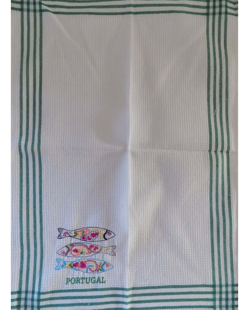 TRADITIONAL KITCHEN TOWELS - SARDINES PORTUGAL (PACK 4 UNITS) - Sacred Arte