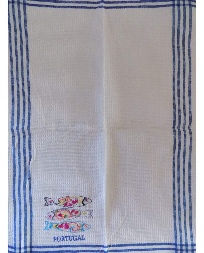 TRADITIONAL KITCHEN TOWELS - SARDINES PORTUGAL (PACK 4 UNITS) - Sacred Arte