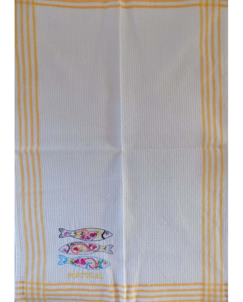 TRADITIONAL KITCHEN TOWELS - SARDINES PORTUGAL (PACK 4 UNITS) - Sacred Arte