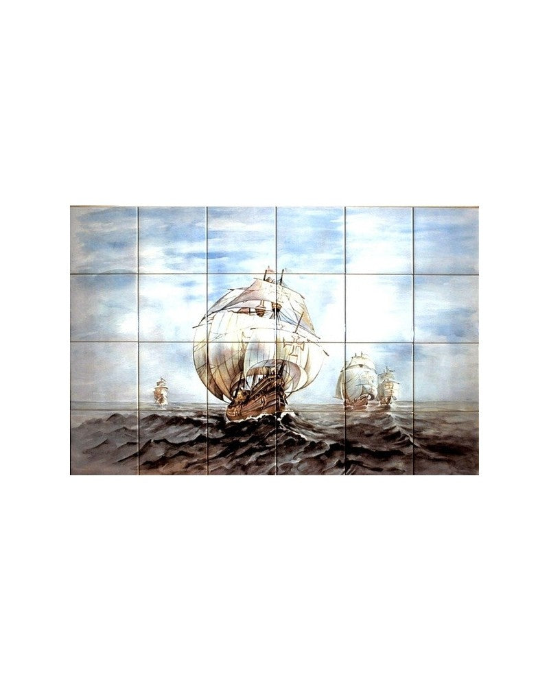 TILES WITH IMAGE OF CARAVEL - Sacred Arte