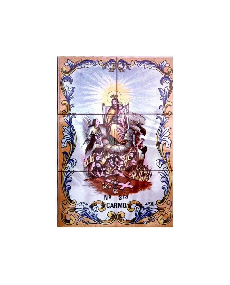 TILES WITH IMAGE OF OUR LADY OF CARMO - Sacred Arte