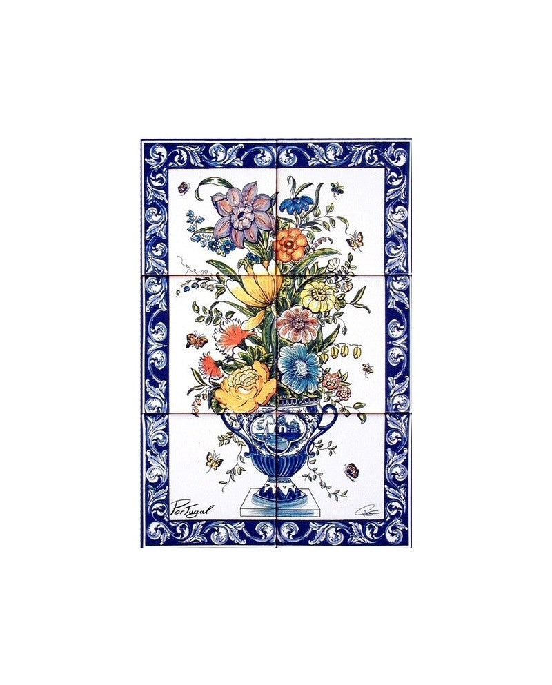 TILES WITH VASE OF FLOWERS - Sacred Arte
