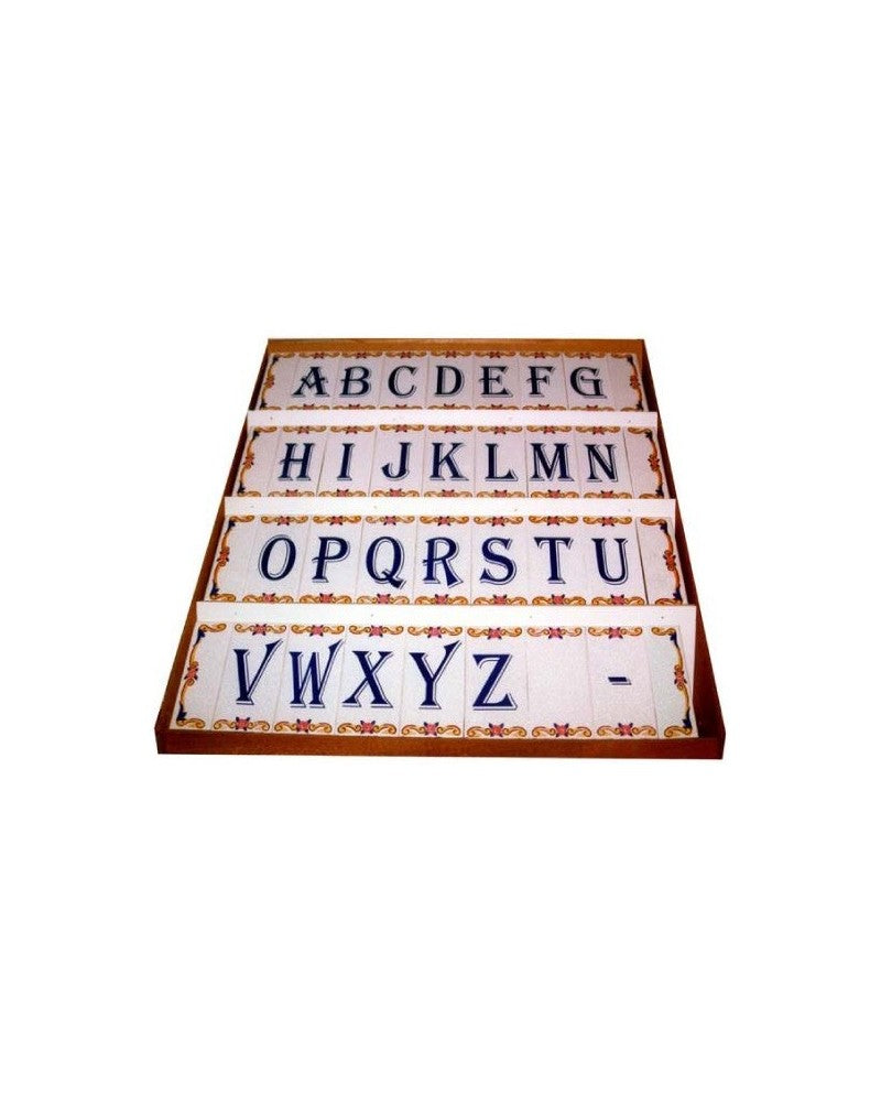 Tiles with letters, numbers and corners