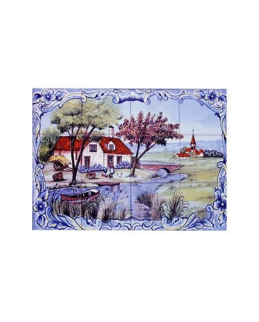 TILES WITH THE IMAGE OF COUNTRY LANDSCAPE