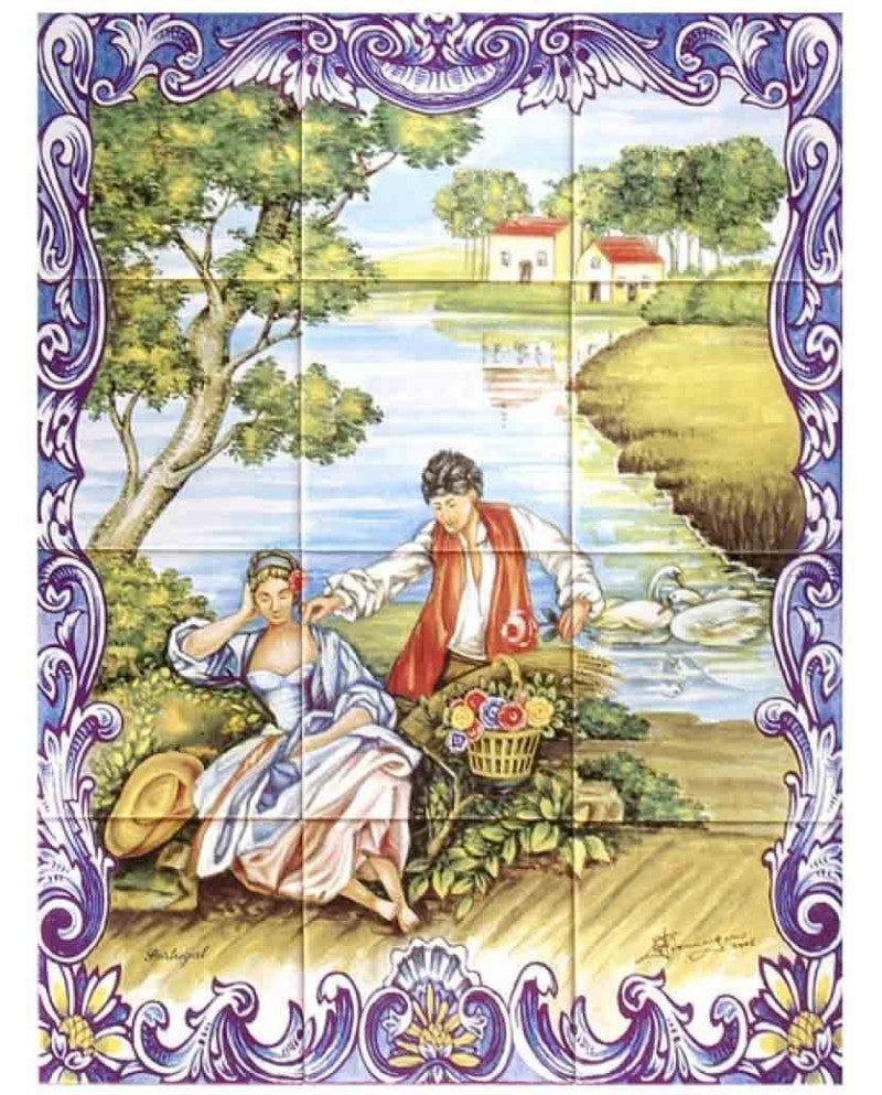 TILES WITH THE IMAGE OF COUPLE IN THE LAKE - Sacred Arte