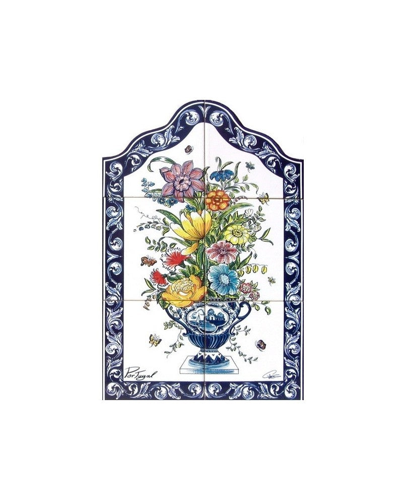 TILES WITH VASE OF FLOWERS - Sacred Arte