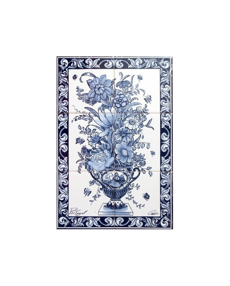 TILES WITH VASE OF FLOWERS - Sacred Arte