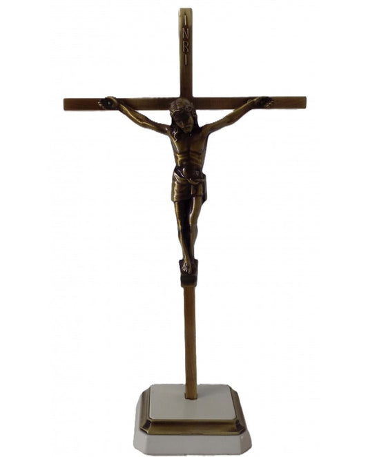 CRUCIFIX WITH BASE - METAL