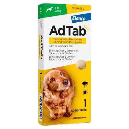 AD TAB ELANCO DOGS 11 - 22KG - 1 PILL - FREE SHIPPING