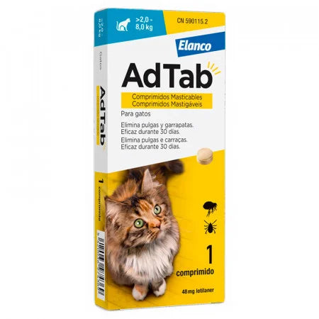 AD TAB ELANCO CATS 2 - 8KG - 1 PILL - FREE SHIPPING - Sacred Arte