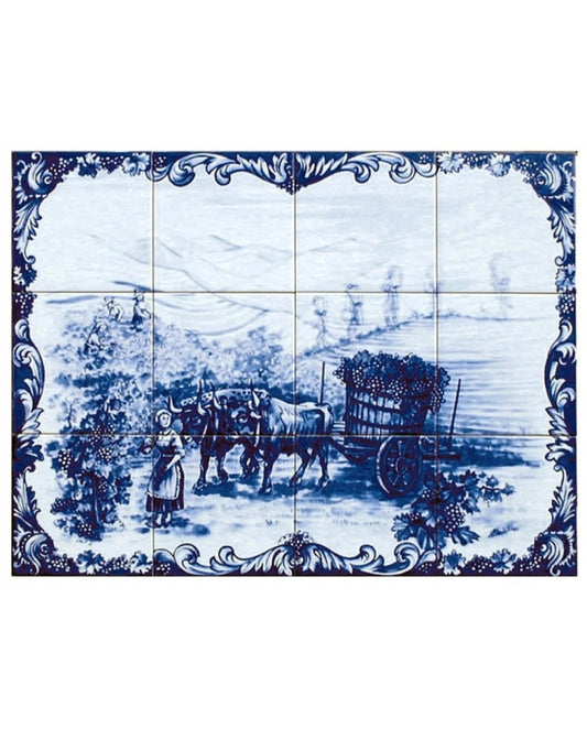 AZULEJOS CON IMAGEN DE LA COSECHA DEL VINO﻿