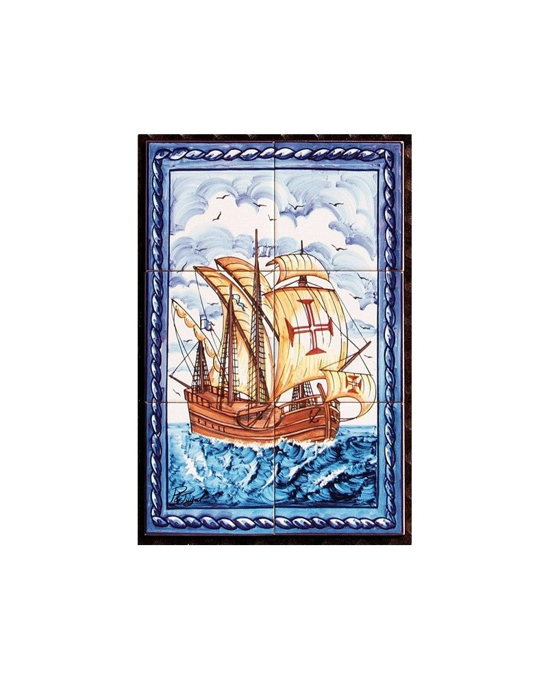 TILES WITH THE IMAGE OF A CARAVEL