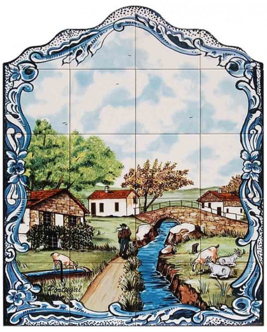 TILES WITH THE IMAGE OF COUNTRY LANDSCAPE