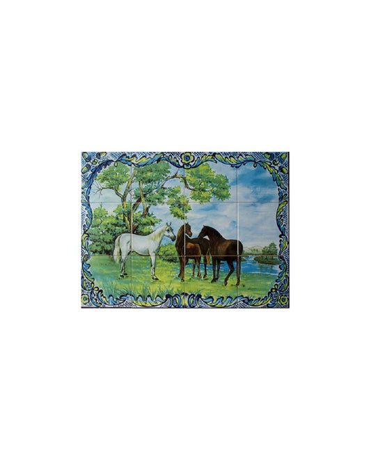 TILES OF HORSES IN THE FIELD