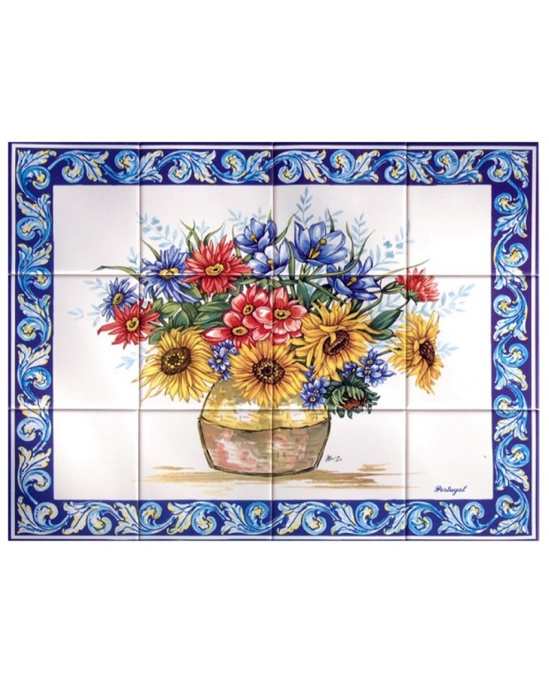 TILES VASE OF FLOWERS