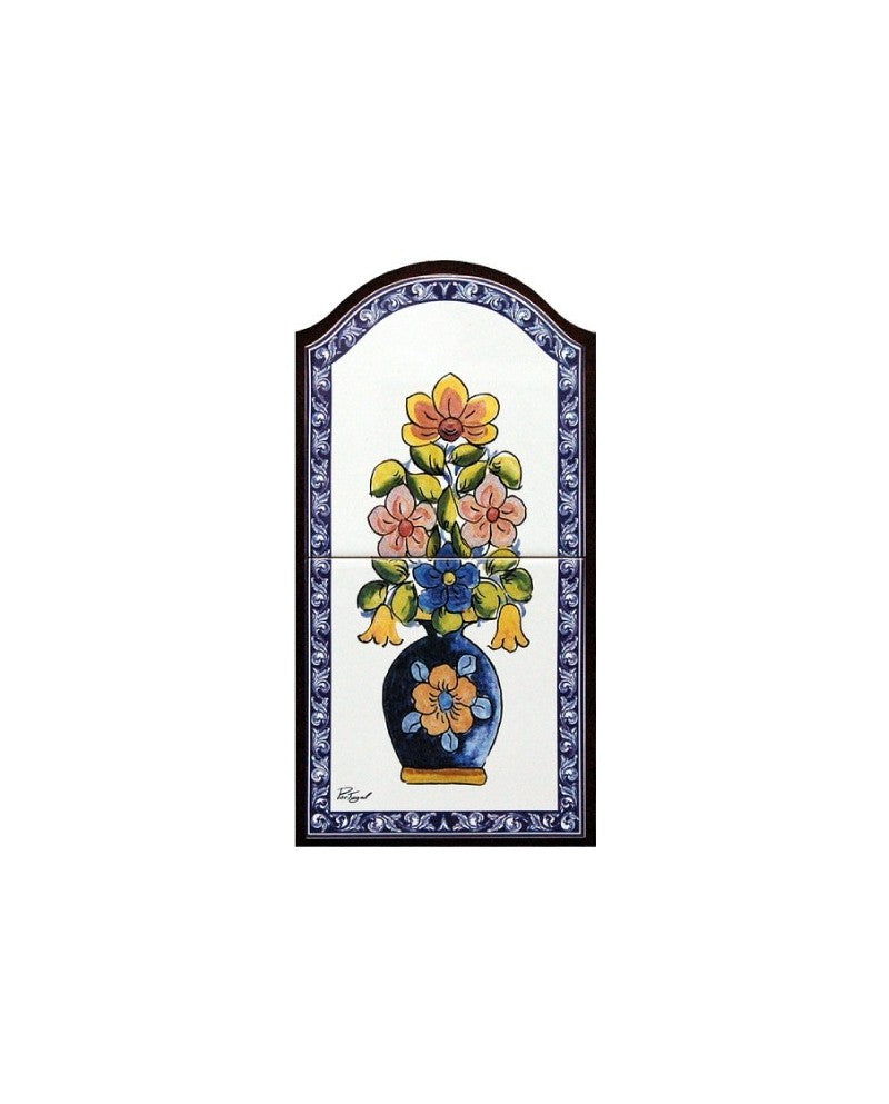 TILES WITH VASE OF FLOWERS